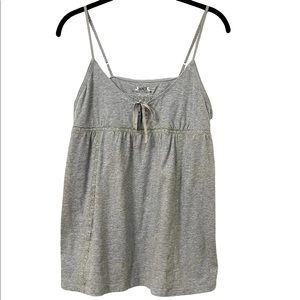 SO | COTTON AND LACE TANK TOP | L | GRAY